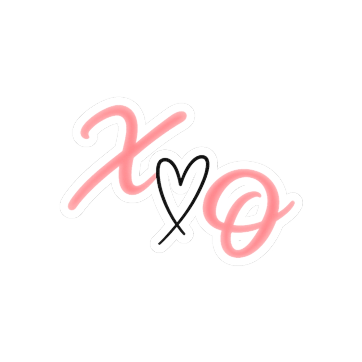 Cute XO Hugs and Kisses Sticker | Playful Vinyl Decal - alternate angle 3, merchandise